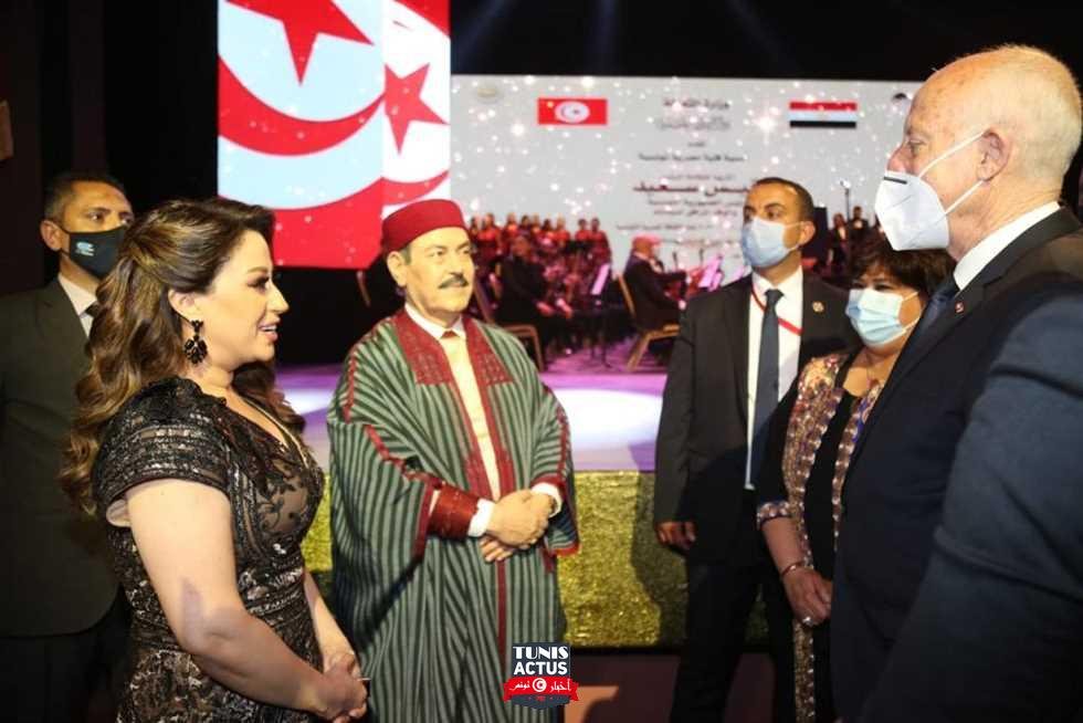 الرئيس التونسي قيس سعيد يشهد أمسية فنية مصرية تونسية بالأوبرا