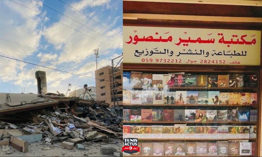 القصف الإسرئيلي يحول أشهر مكتبة في غزة إلى ركام