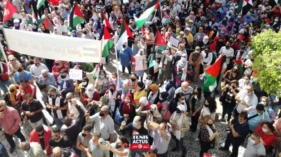 تجمع عمالي ومسيرة لاتحاد الشغل بصفاقس نصرة لفلسطين