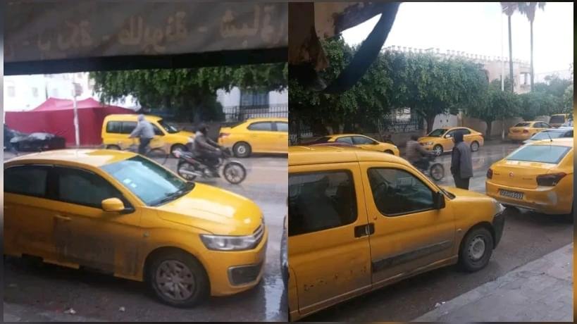 بني خلاد..سائقو تاكسي ينفذون وقفة احتجاجية